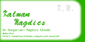 kalman magdics business card